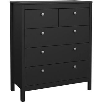 Dmora Dmora - Cassettiera Nicholas, Settimino multiuso, Com&ograve; camera da letto, Mobile con cassetti, 82x38 h99 cm, Nero
