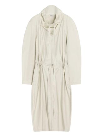 Christophe Lemaire Vareuse long-sleeve drawstring dress - women - Fabric - 36 - Neutrals