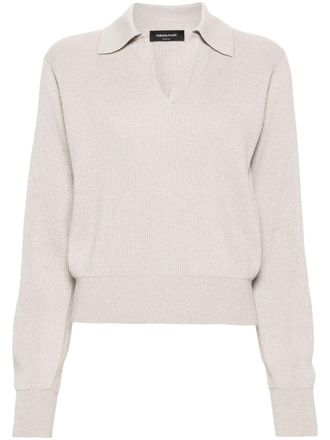 Fabiana Filippi lam&eacute; sweater - women - Silk/Virgin Wool/Viscose/Cashmere/Polyester - 44 - Neutrals