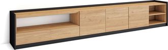 Skraut Home Skraut Home - Mueble Tv, Televisi&oacute;n, 310x37x50cm, Para Tv Hasta 80, Roble Y Negro
