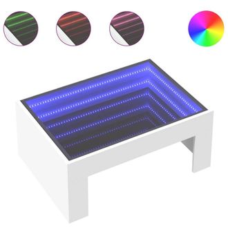 Berkfield Home Coffee Table with Infinity LED White 70x50x30 cm | Size: 70 x 50 x 30 cm