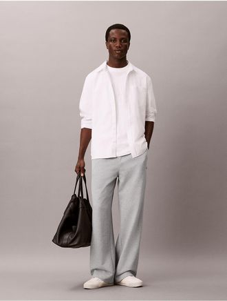 Calvin Klein Jeans Calvin Klein Mens Premium Terry Wide Leg Pants - Grey - 2XL