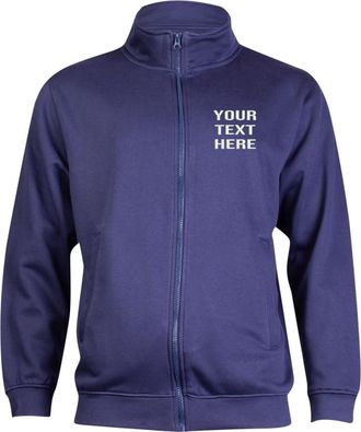 Generic Personalised Embroidered Adults Deluxe Unisex Sweat Jacket, Free Left Chest Text Jacket, 60% Pre-Shrunk Ring Spun Combed Cotton 40% Polyester Jacket, 