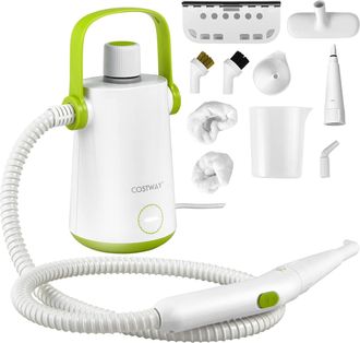 Costway Costway - Limpiador A Vapor Multifuncional De 1000w, M&aacute;quina De Limpieza De Vapor Port&aacute;til Con Tanque De Agua De 300ml, Manguera Extendida Y Cable Lar