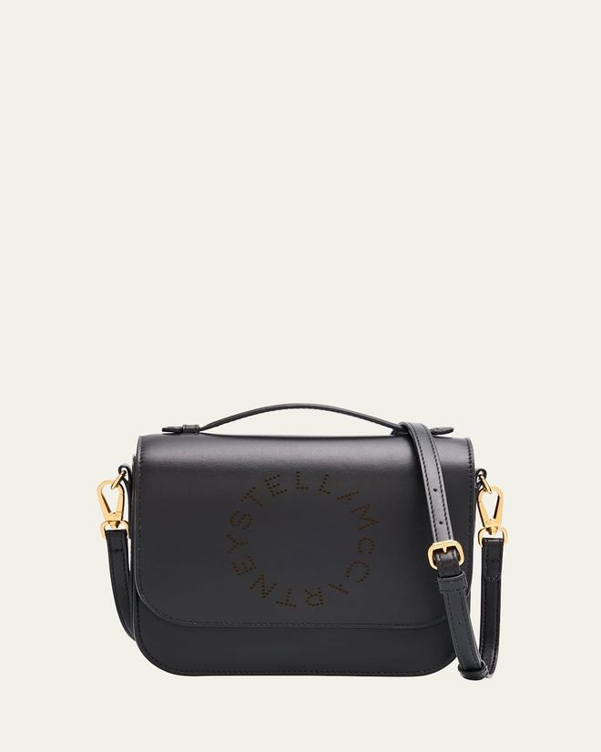 【関税&送料込】Stella Mccartney Black Synthetic Leather Ryd Stella McCartney Stella Logo Shoulder Bag | Ethos