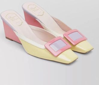 Roger Vivier patent leather wedge mules