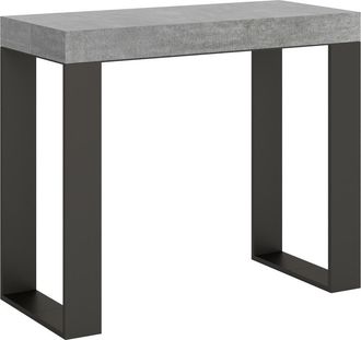 Itamoby Consola Extensible 90 X 40-300 Cm Moderna Gris Metal Tecno Concrete