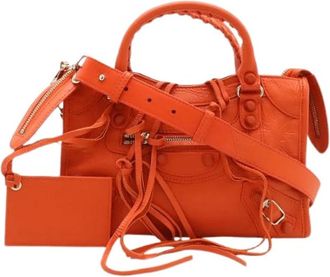 Balenciaga Pre-owned Vintage Handbag - Dames - Vintage Handtas - Oranje - ONE Size - Leer - Vintage