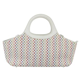 Ferragamo Gancini Handbag Leather White Leather Handbag (Pre-Owned)