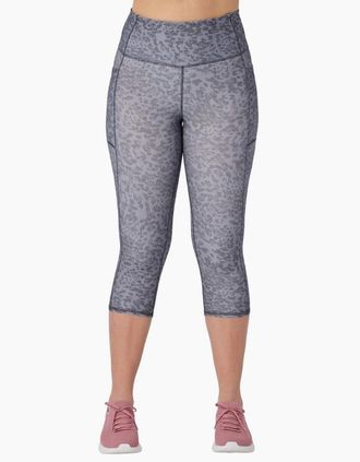 Skechers Womens Skechers Goflex Printed Capri Womens Black Sports Leggings - Size: XL