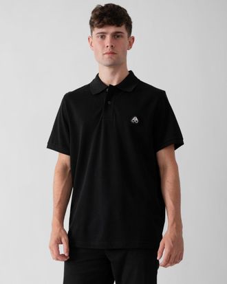 Moose Knuckles Everett Mens Polo Shirt - Black - Size Medium