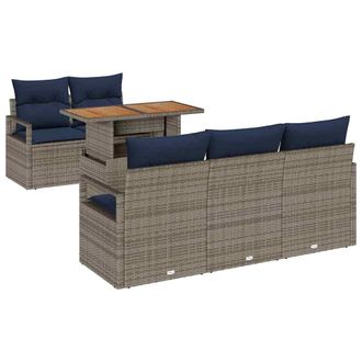 vidaXL Conjunto De Sof&aacute; De Jard&iacute;n 6 Uds. 5-n&uacute;mero De Plazas Vidaxl