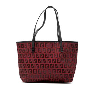 Fendi Pre-owned Womens Zucchino Canvas Roll Tote - Dark Red Textile - One Size