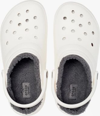 Crocs Womens Crocs 203591-10M CLASSIC LINED Unisex Clogs White/Grey - Size: MEN s uk 9 / women s uk 10