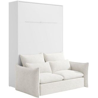 Vente-Unique Letto estraibile 140 x 200 cm Apertura verticale manuale Con LED Bianco + Divano - RAPILI