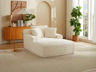 Vente-Unique Penisola in velluto a coste larghe beige DONILIA