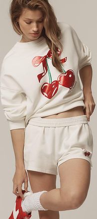 Beach Riot Devyn Long-Sleeve Cotton Cherry Sweatshirt