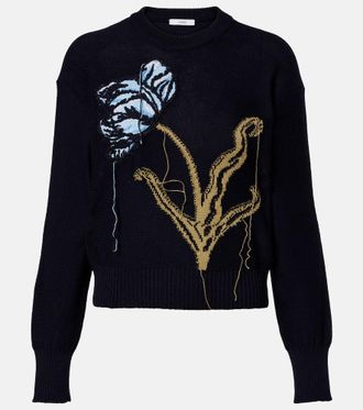 Erdem Pullover in lana e cotone con intarsi