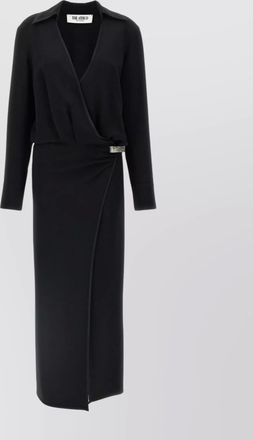 The Attico long sleeve maxi wrap dress