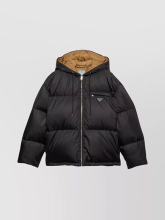 Prada quilted design hooded down jacket