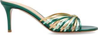 Gianvito Rossi Vyna muiltjes met hak - Dames - Muiltjes - Groen - 38 1/2 EU - Leer - Schoenen