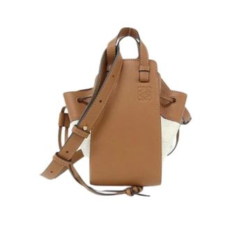 Loewe Pre-owned Hammock Drawstring Mini Anagram Jacquard Canvas Calf Shoulder Bag - Dames - Pre-owned - Bruin - Maat: ONE Size Leer