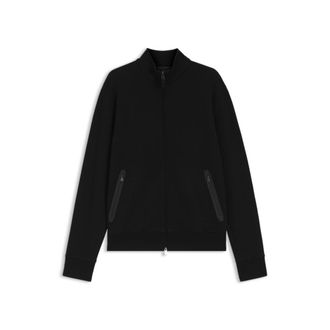 BOSS Waffle-texture zip sweatshirt in a cotton blend