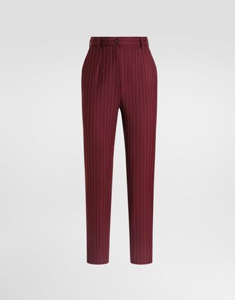 Dolce & Gabbana Pinstripe Wool Trousers - Woman Pants And Shorts Multicolor 38