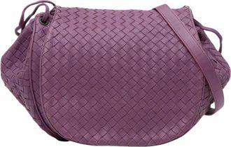 Bottega Veneta Pre-owned Nappa Intrecciato Flap Crossbody - Dames - Vintage Schoudertas - Paars - ONE Size - Leer - Vintage