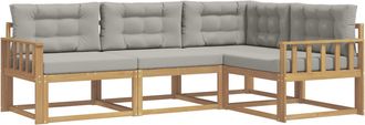 vidaXL Conjunto De Sof&aacute;s De Exterior 3 Uds. Blanco Y Gris Claro Vidaxl