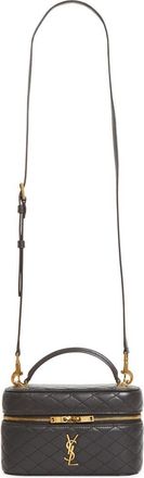 Saint Laurent Mini Gaby Quilted Leather Vanity Case in Urban Grey at Nordstrom