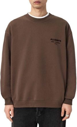 AllSaints Xander Crewneck Sweatshirt in Bitter Brown at Nordstrom, Size X-Small