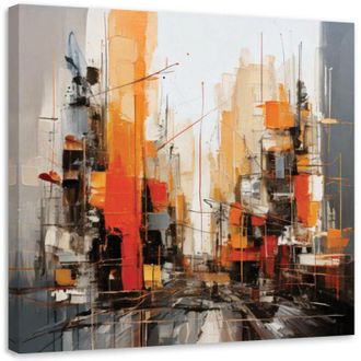Artgeist Quadro su tela, Citt&agrave; urbana astratta - 50x50