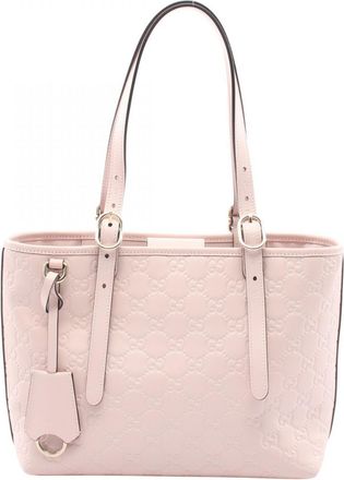 Gucci Pink Leather Handbag Tote Bag (Pre-Owned)