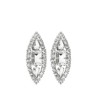 Alessandra Rich Earrings, female, Gray, Size: ONE SIZE Marquise Drop Clip-On Earrings