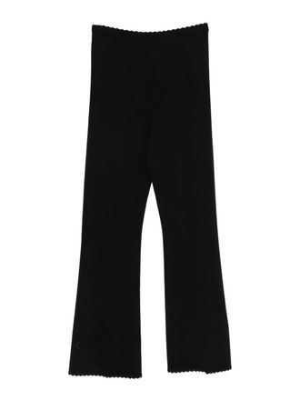 Twinset Scalloped Embroidered Hem Trousers