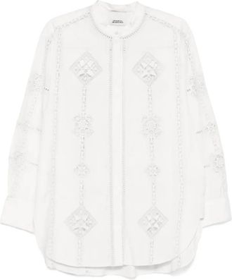 Isabel Marant Soeline Openwork Cotton Shirt, Brand Size 36 ( US Size 4 )