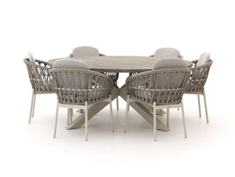 Bellagio la vita attrattiva Bellagio Cupello/ROUGH-Y &oslash; 180cm dining tuinset 7-delig