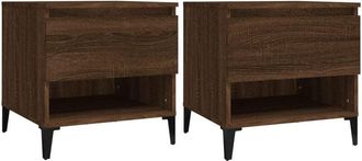 vidaXL Side Tables 2 pcs Brown Oak 50x46x50 cm Engineered Wood Vidaxl