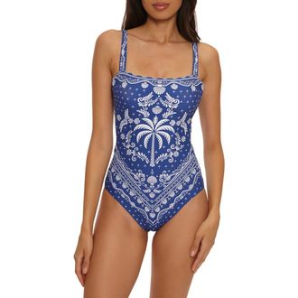 BECCA by Rebecca Virtue Seaside Ranch One-Piece Swimsuit in Navy at Nordstrom, Size Medium