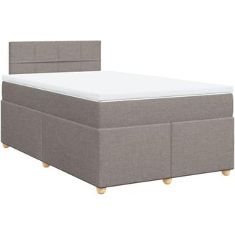 vidaXL Vidaxl - Cama Box Spring Con Colch&oacute;n Tela Gris Taupe 120x200 Cm