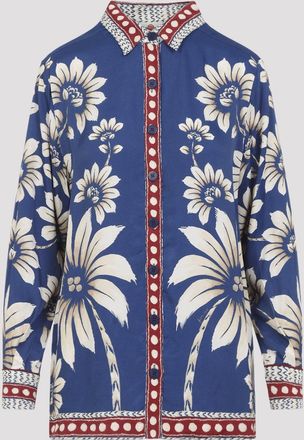 Farm Rio Luna Blue Shirt