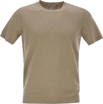 Pantaloni Torino Crew Neck Short Sleeved Cotton Jersey