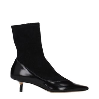 Jacquemus Black Leather Ankle Womens Boots