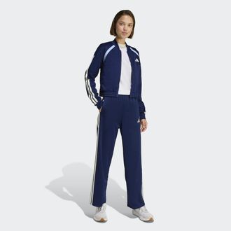 adidas Trainingsanzug ADIDAS SPORTSWEAR W TEAMSPORT TS, Damen, Gr. XXL, dkblau, owei&szlig;, Obermaterial: 53% Baumwolle, 47% Polyester, Sportanz&uuml;ge Trainingsanzug