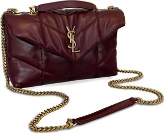 Saint Laurent Toy Puffer gewatteerde schoudertas met kettinghengsel - Rood