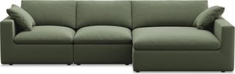 Castlery Modular Customized Wide Chaise Sectional Sofa with Machine Washable Covers and Feather-filled Cushions - Green by Castlery