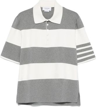 Thom Browne striped polo shirt - Grey