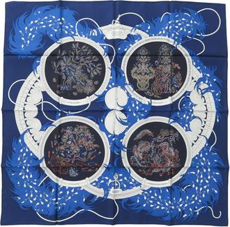 Herm&egrave;s Pre-owned Hermes Legende Brodee Silk Scarf Ladies 12XB45C34JEBB7IN