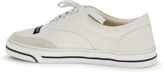 Dolce & Gabbana Mens Sneakers Sailing Linen White-Chalk Upper: Trainers White/chalk